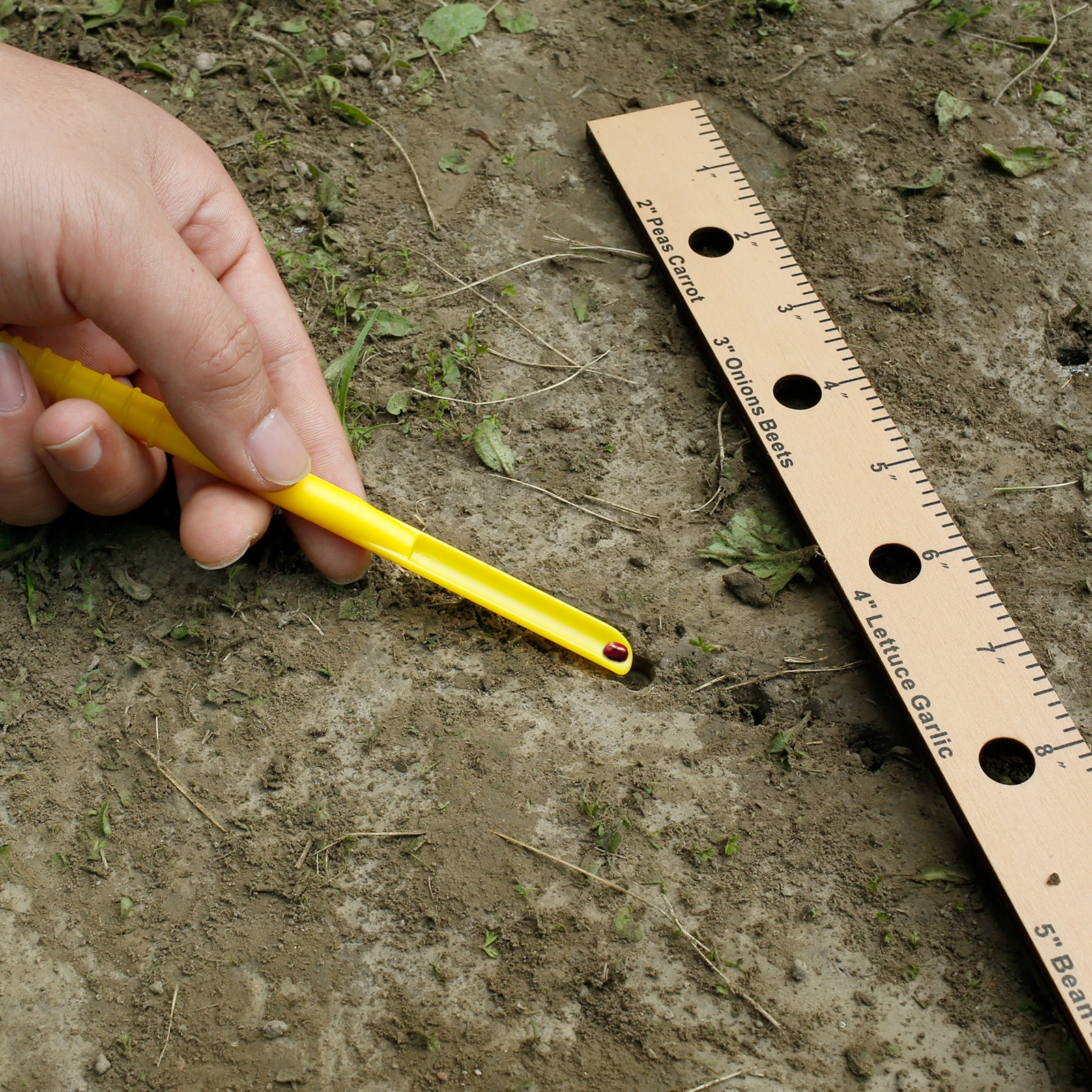 Seeds Planting Wood Ruler Garden Sow Plant Measuring Tool Dibber High Precision Spacing Ruler Portable Practical Spacer 15Holes