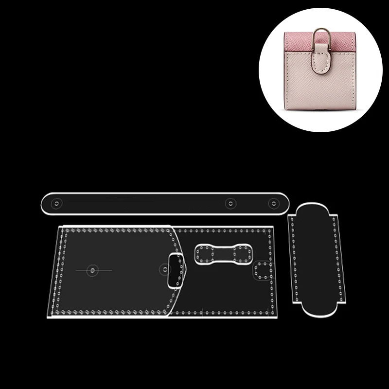 NUBECOM 5PCS Handmade Leather Acrylic Stencils DIY Wallet Making Templates Headphone Organizer Mold Leather Craft Supplies