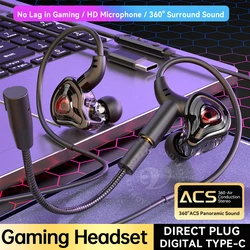 Enhanced Gaming Headset with 360° Surround Sound and Dual Microphone (TYPE - C)