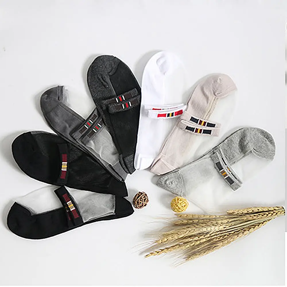 

Дышащие летние ультратонкие Нескользящие прозрачные хлопковые короткие невидимые носки