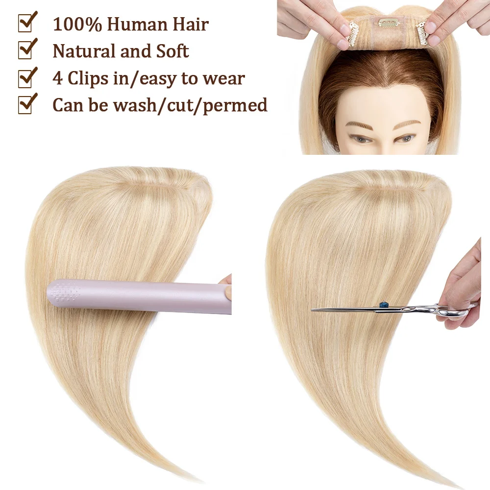Sego-Topper de pelo para mujer, piezas de cabello humano Real para