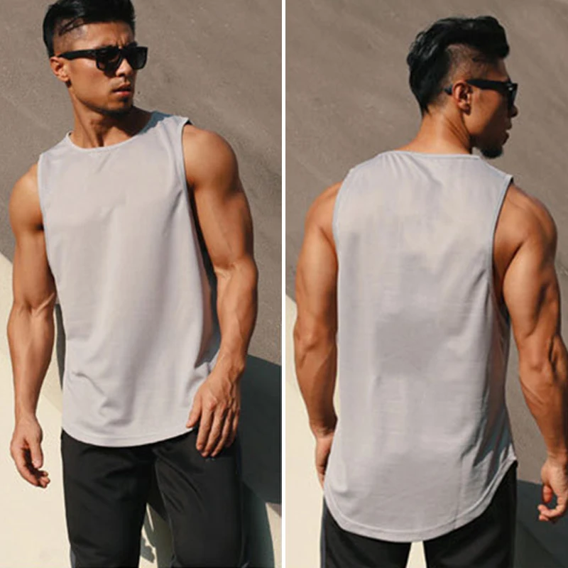 Gym Men Singlet Cotton Vests Training Tank Top Athletic Wear Men Tank Top