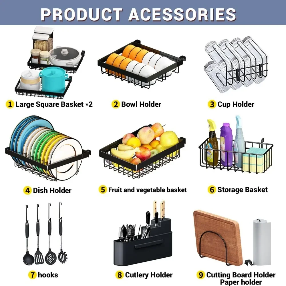 Over The Sink Dish Drying Rack (Expandable Height and Length) Snap-On Design 2 Tier Large Dish Rack Stainless Steel 4
