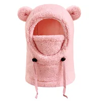 Chapeaux pour enfants de 3 à 14 ans, foulards de protection des oreilles en velours pour garçons en automne et en hiver, chapeaux une pièce 5