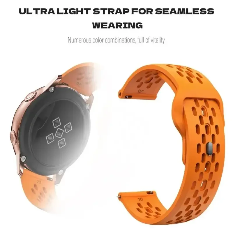 Breathable Silicone Sport Strap, 22mm