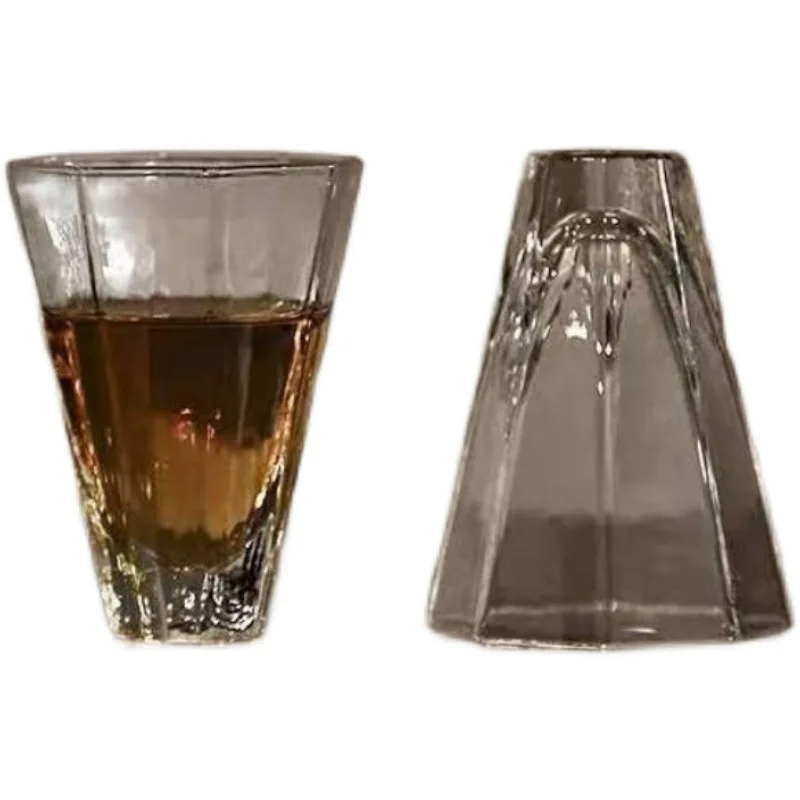 Japanese Style Glass Tea Cup ,Handmade Sake Cup,Bar Whiskey Tasting Glass,Transparent Liquor Drinking Glass,Elegant Cup