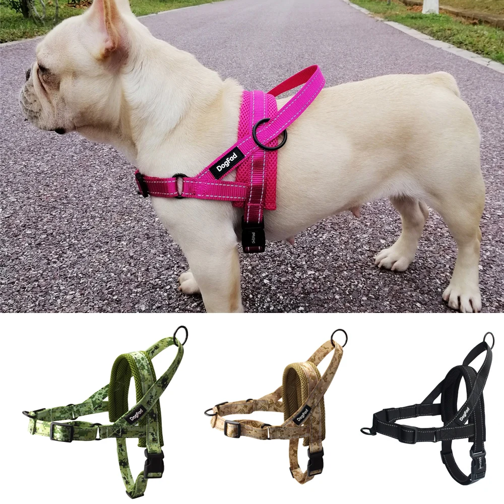 

Easy Walking Dog Harness Soft Padded Reflective Adjustable Pet Harness No Pull Dog Harness with Handle and Two Leash Attachments