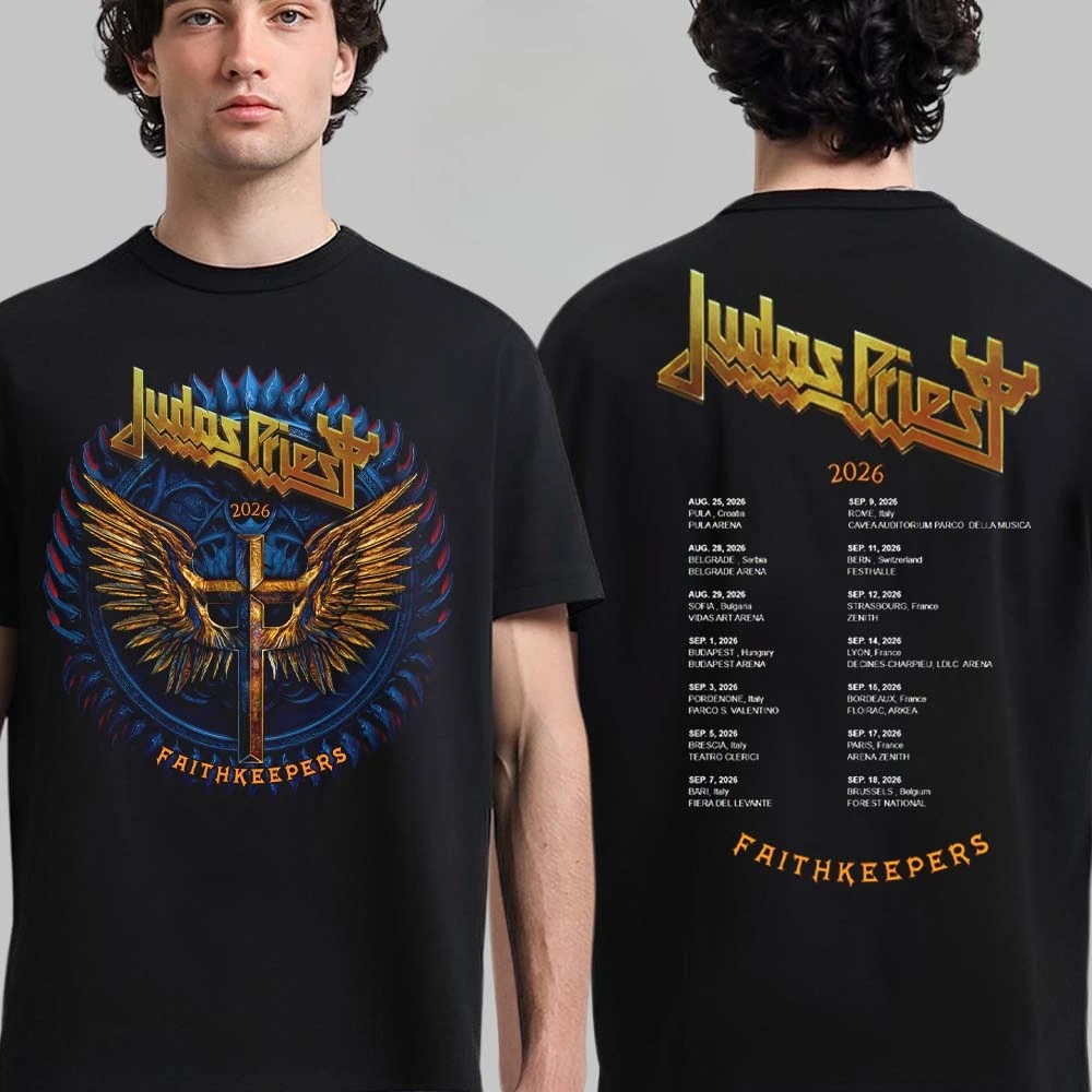 Judas Priest Baumwoll-Band-Shirt, Unisex, Sommer, kurzärmelig, modisches Marken-T-Shirt, luxuriöses, lässiges Vintage-T-Shirt