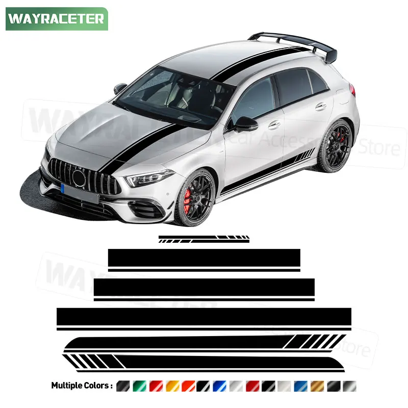 

Наклейка в полоску для Mercedes Benz W177 A Class AMG A45S A35 2018 + 2023 2024 A200 A250