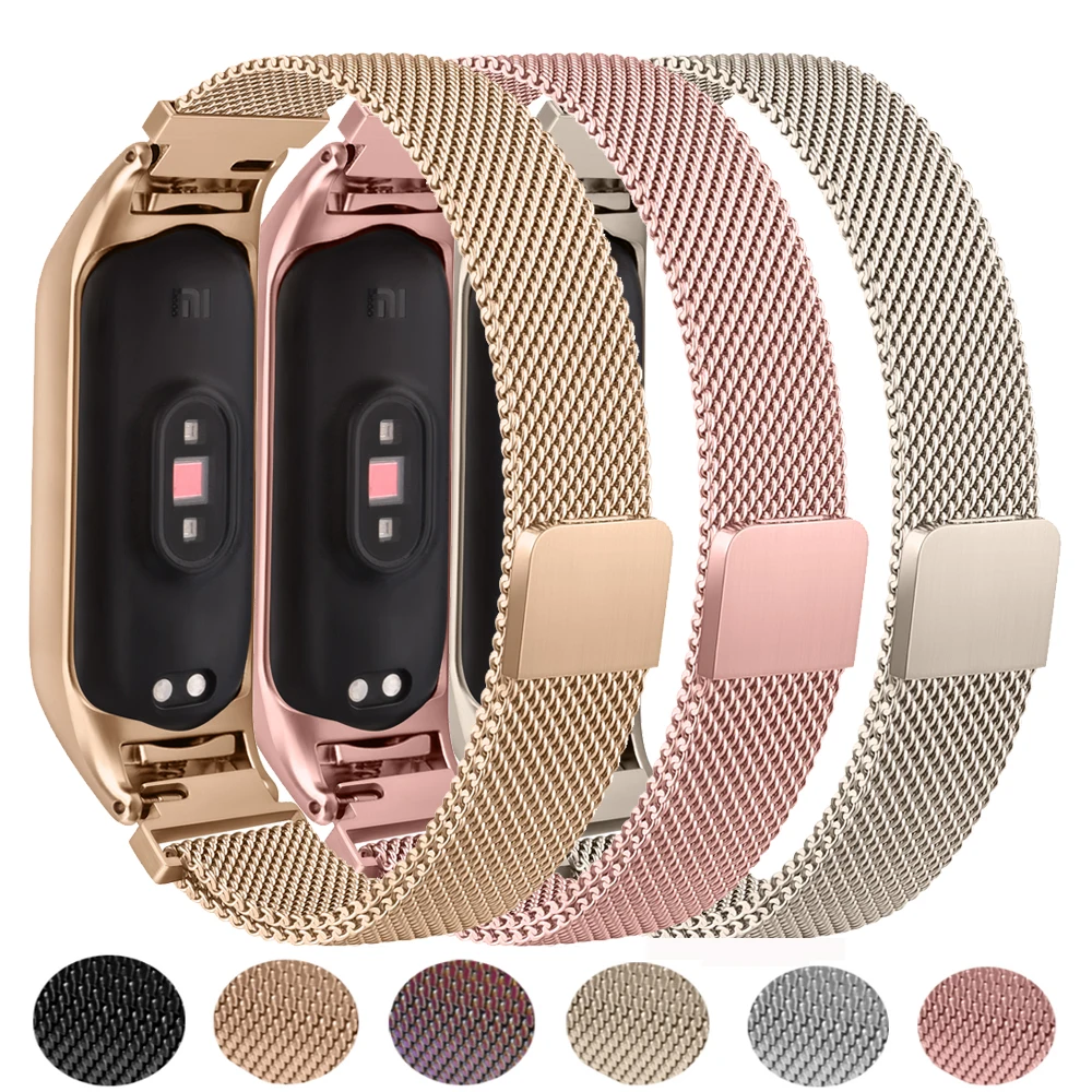 

Metal Strap for Xiaomi Mi Band 6 5 Band Wristband Replacement Magnetic Strap for Xiaomi Mi Band 3 4 Miband 5 6 Smartwatch Band