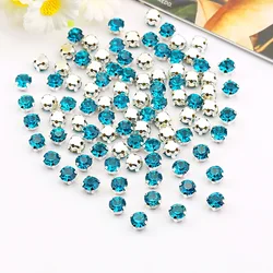 Vibrant Silver Claw Glass Crystal Rhinestone Beads for DIY and Fashion Crafting (A12 Blue Zircan)