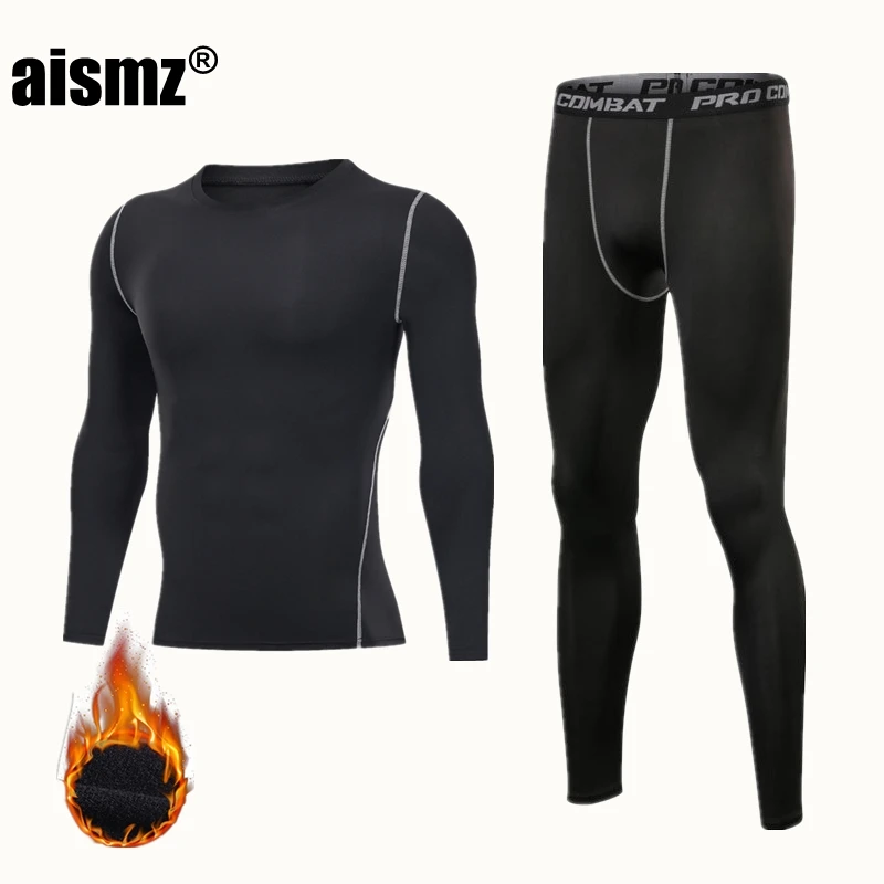 Sports tights men Fleece winter quick-drying running fitness pants  basketball compression leggings Thermal underwear Long Johns - AliExpress