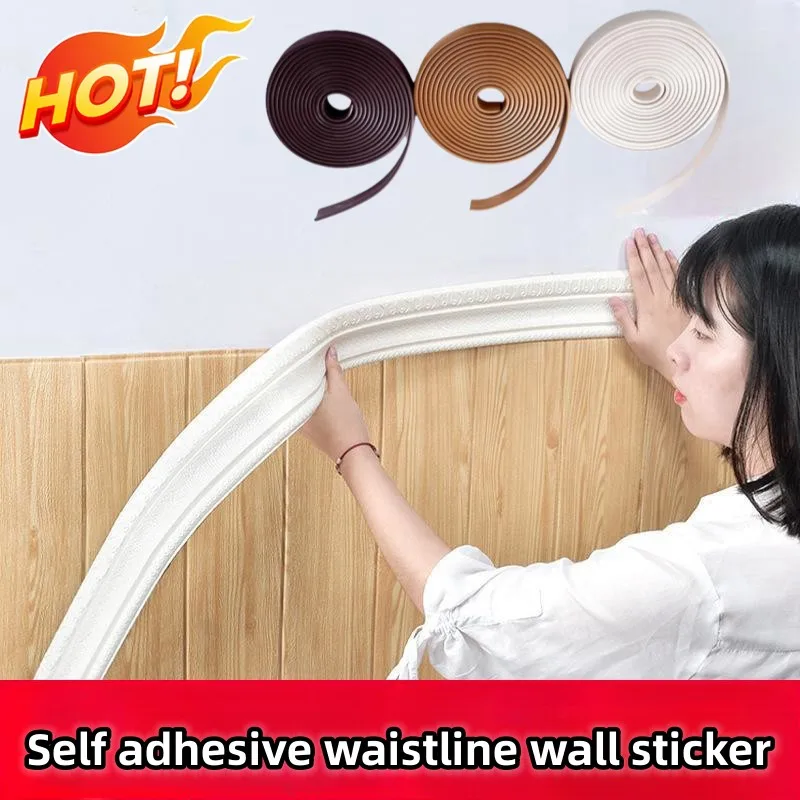 

NBR Soft wall molding trim 5Meter self adhesive skirting line wall tile sticker border tape Anticollision Edge Corner Protector