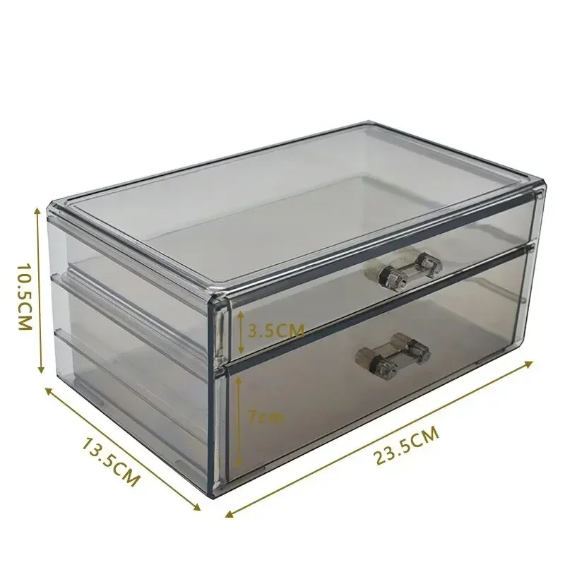 Desktop Makeup Storage Box Multi-layer Drawer Lipstick Organizer Multi-functional Storage Transparent Black Makeup Organizer 6