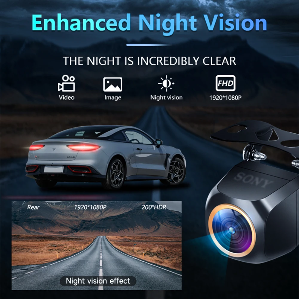 AHD 1920x1080P 200&deg; Fisheye Golden Lens Full HD Night Vision Car Rear View Camera car rear view camera