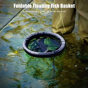 Living-Fish Bucket Floating Bucket Thickened Reinforced Bucket Multi functional BOX Foldable Rocking Fishing Net Fly Fishing Net