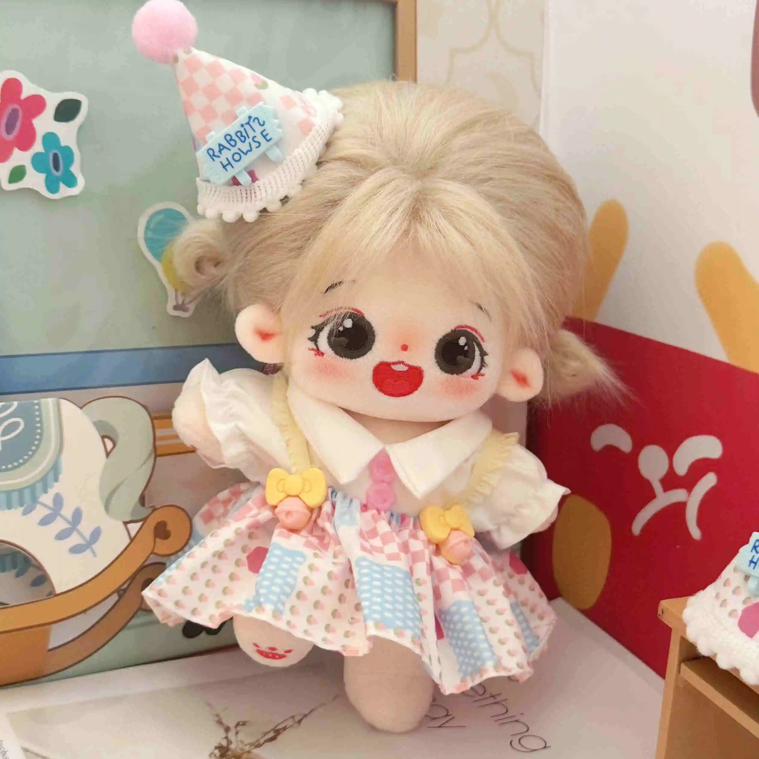 20cm Kawaii Plush Cotton Doll Lovely Stuffed Idol Doll Cute Star Figure Dolls Dress Girls Kids Birthday Gift - 3