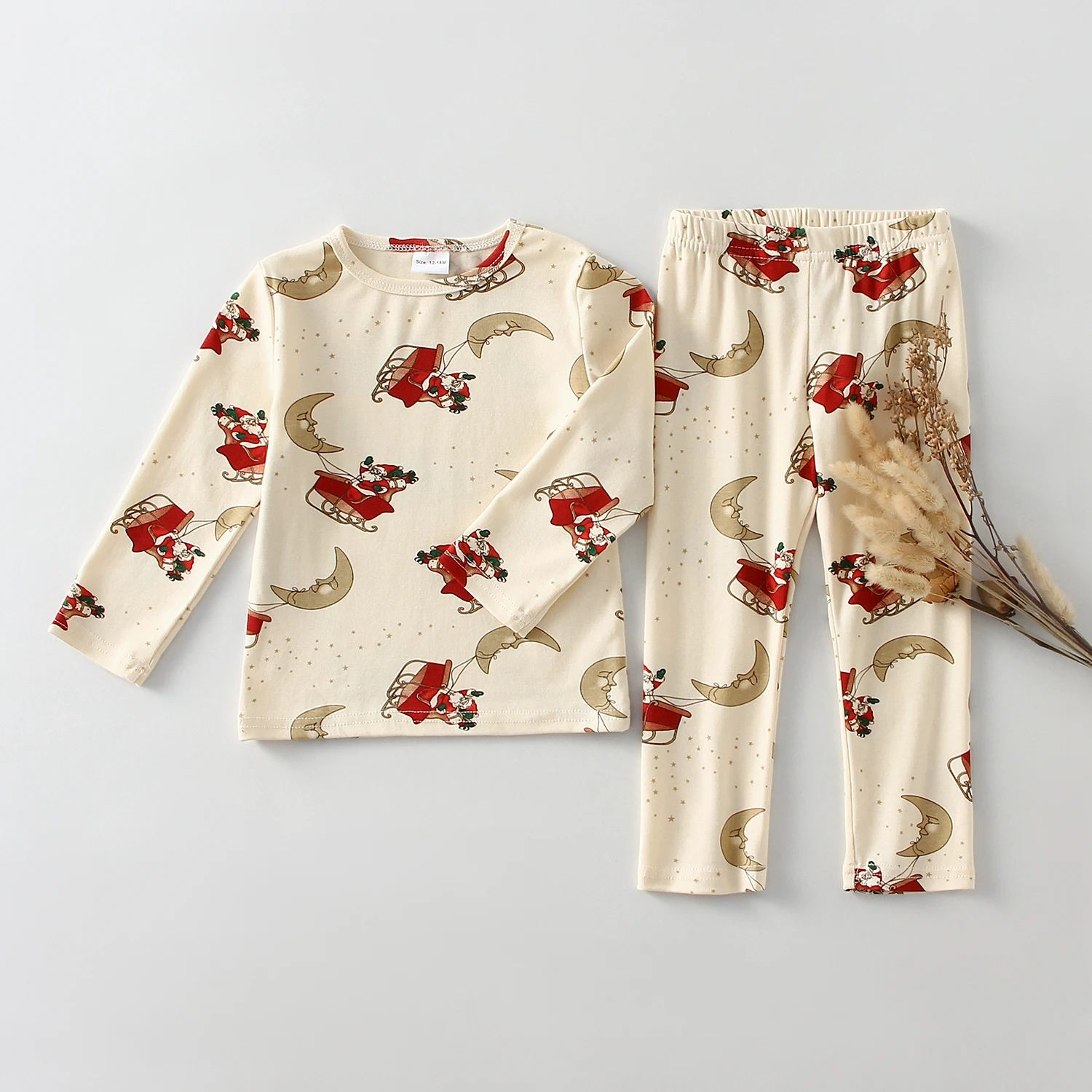 Christmas Kids Baby Boy Girl Clothing Children Print Long Sleeve Top + Pants Kids Baby Homewear Pajamas Suits