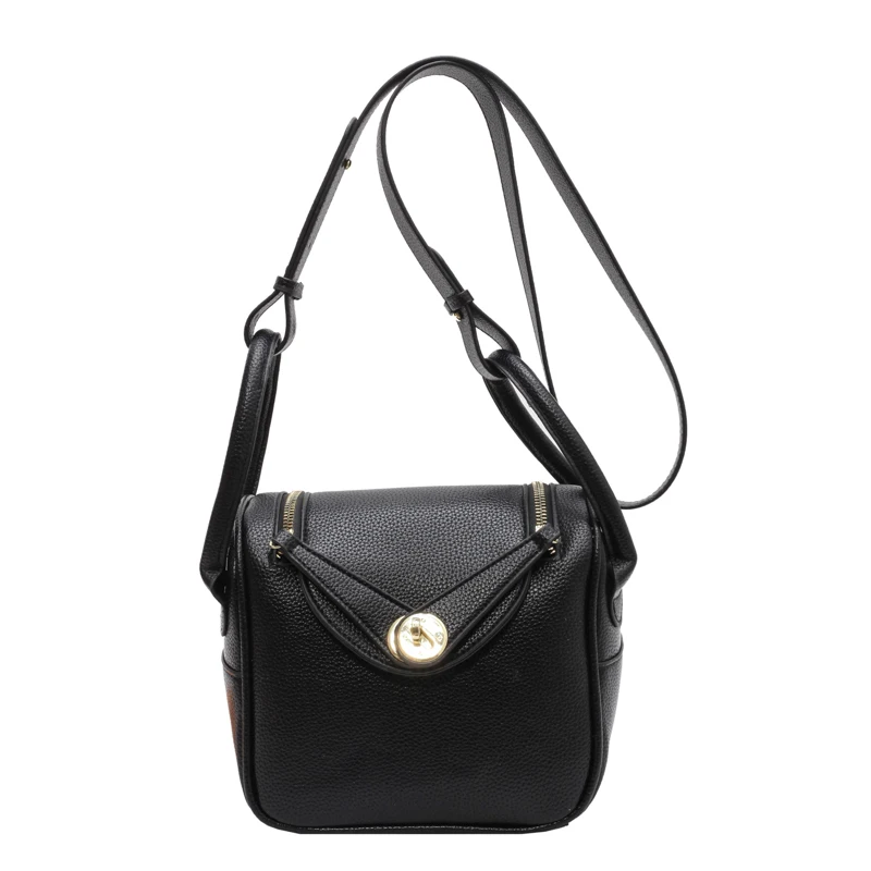 

Женская классическая сумка с застежкой и ручкой, Высококачественная кожаная сумка через плечо, винтажный стиль, модные маленькие ранцы