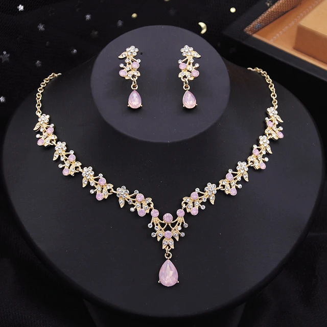 Zircon Droop And Earring Water Jewellry Women's Fashion Necklace Jewellry  Plated Sets Copper Jewelry Sets - Walmart.com