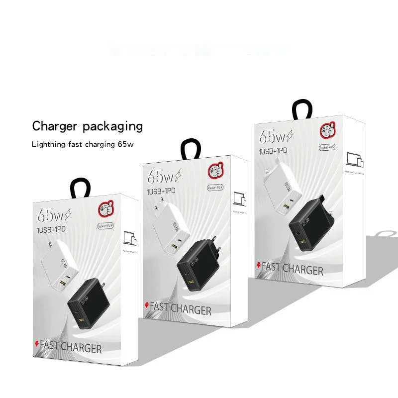 65-W-Galliumnitrid-GaN-Ladegerät, britischer Standard, schneller Ladekopf für Mobiltelefone und Laptops, Multi-Port-Adapter_voghion.com