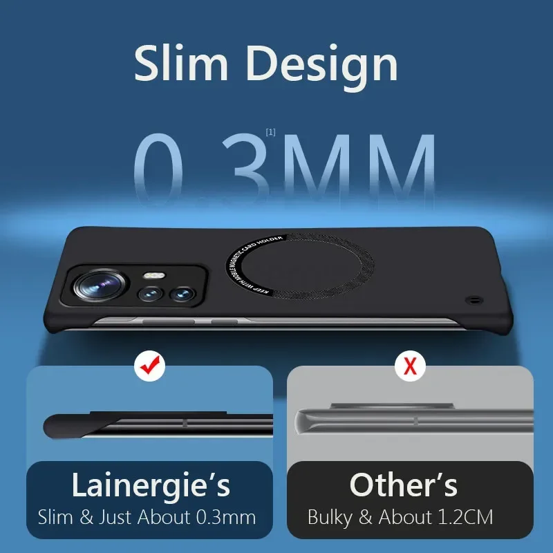 Frameless Magnetic Slim Case with Wireless Charging Compatibility - Hard Back Cover