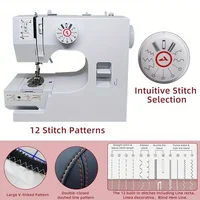 Electric Sewing Machine with 12 Built-in Stitches - Mini Electric Sewing Machine with Foot Pedal and 42-Piece Sewing Kit 2