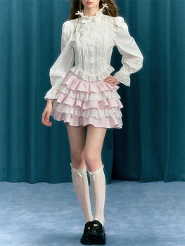 Women's Tartan Checkered Pleated Mini Skirts with High Waistband and Delicate Lace Detailing for a Flirty Look 5