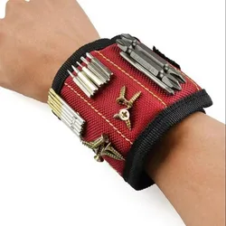 Magnetic Wristband Tool Holder for Workshop & Repair Tasks (Red)