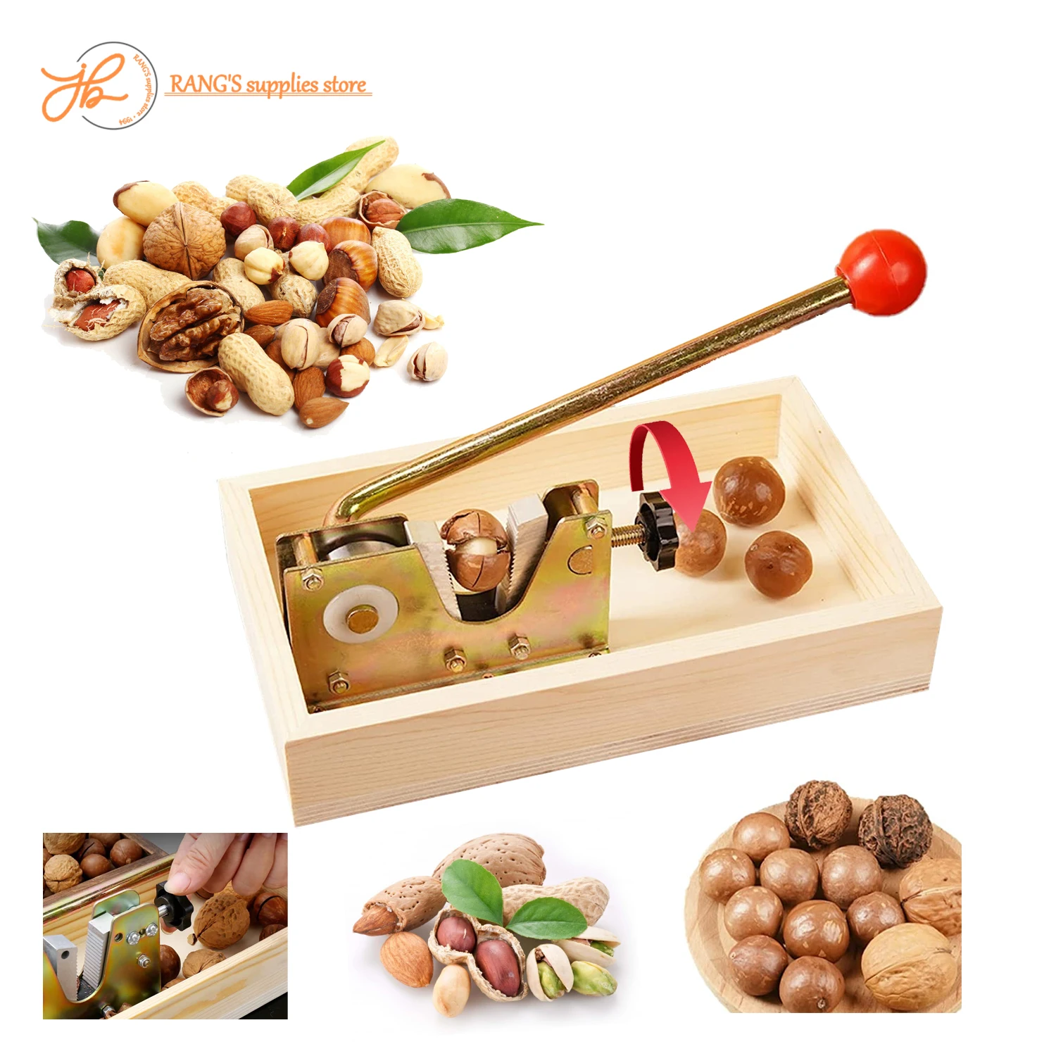 Manual Nut Crackers Opener Tool Adjustable Nutcracker Tongs Walnut