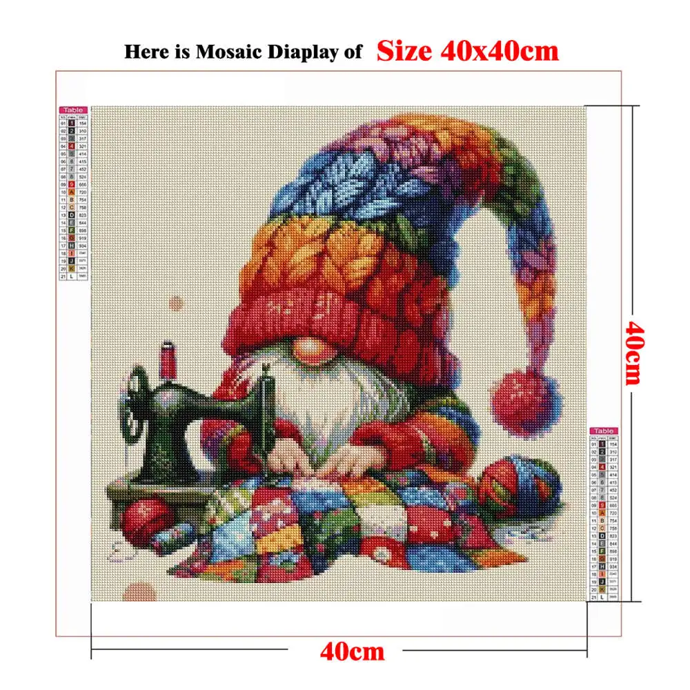 Sewing Gnomes Lovers 5D Diamond Painting Kits for Adults Beginners , Whimsical Gonk Nursery Decor Craft DIY Design