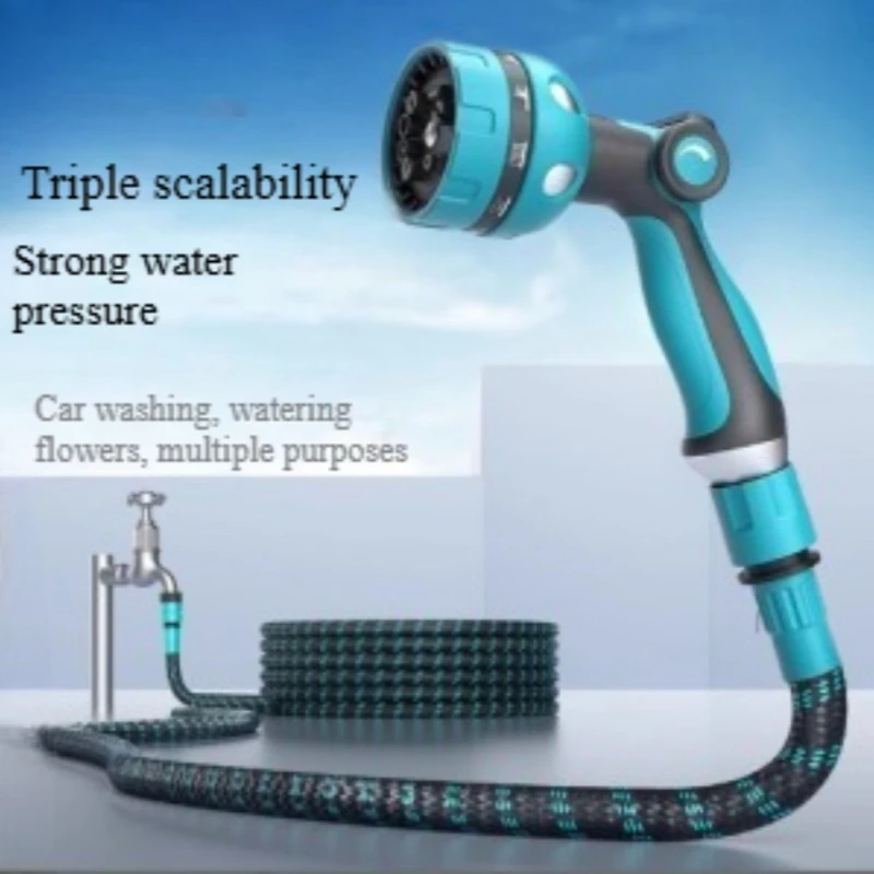Water pipe hose car wash automatic telescopic water pipe pvc4 points high pressure soft storage household