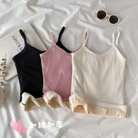 Sous-vêtements chauds monochromes pour femmes, T-shirt d'hiver, Vêtements de nuit décontractés thermiques, Velours fin, artificiel asticité sexy, Document féminin 5