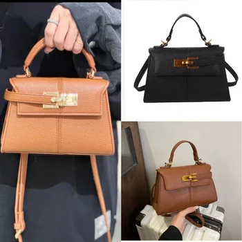 Pochette trapezoidale di lusso di marca Hardware Lock Design Borsa quadrata Borsa a tracolla moda Borsa a tracolla Pochette da sera da donna 1