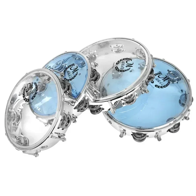 8/10inch Tambourine Self-Tuning Double Row Tambourine Stainless Steel Rings Hand Drums High Quality Percussion Instrument