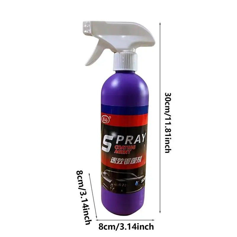 Car Coating Spray Agent 500ml Waterless Wash & Wax Hydrophobic Spray Top  Coat Polish & Polymer Paint Sealant Detail Protection