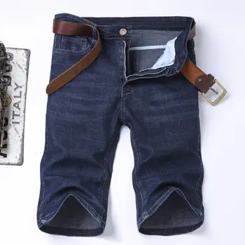 2025 New Denim Shorts for Men's Spring and Summer Trendy Brand Thin, Elastic, Loose, Straight, Casual, Five Point Middle Pants 1