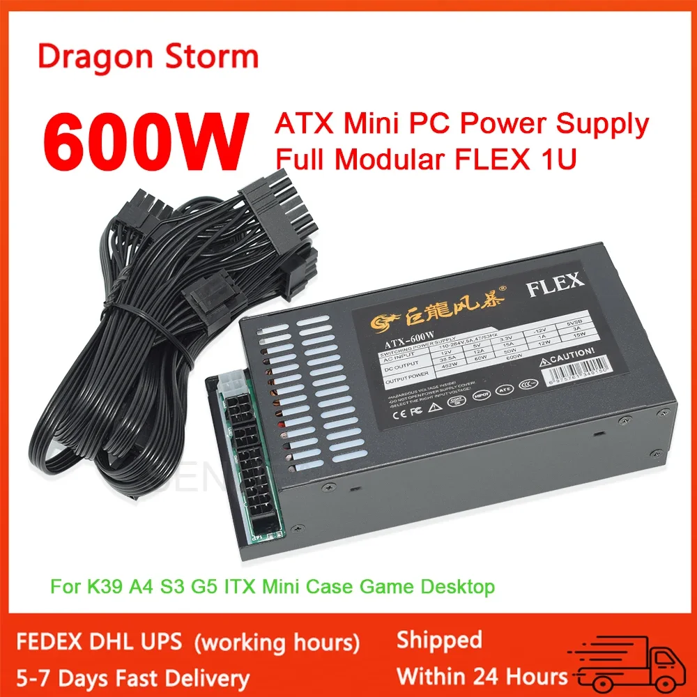 

Full Modular 1U Mini Flex ATX PSU PC Power Supply 400W 600W For K39 A4 S3 G5 ITX Mini Case Game Desktop 110-264V ENP-7660B