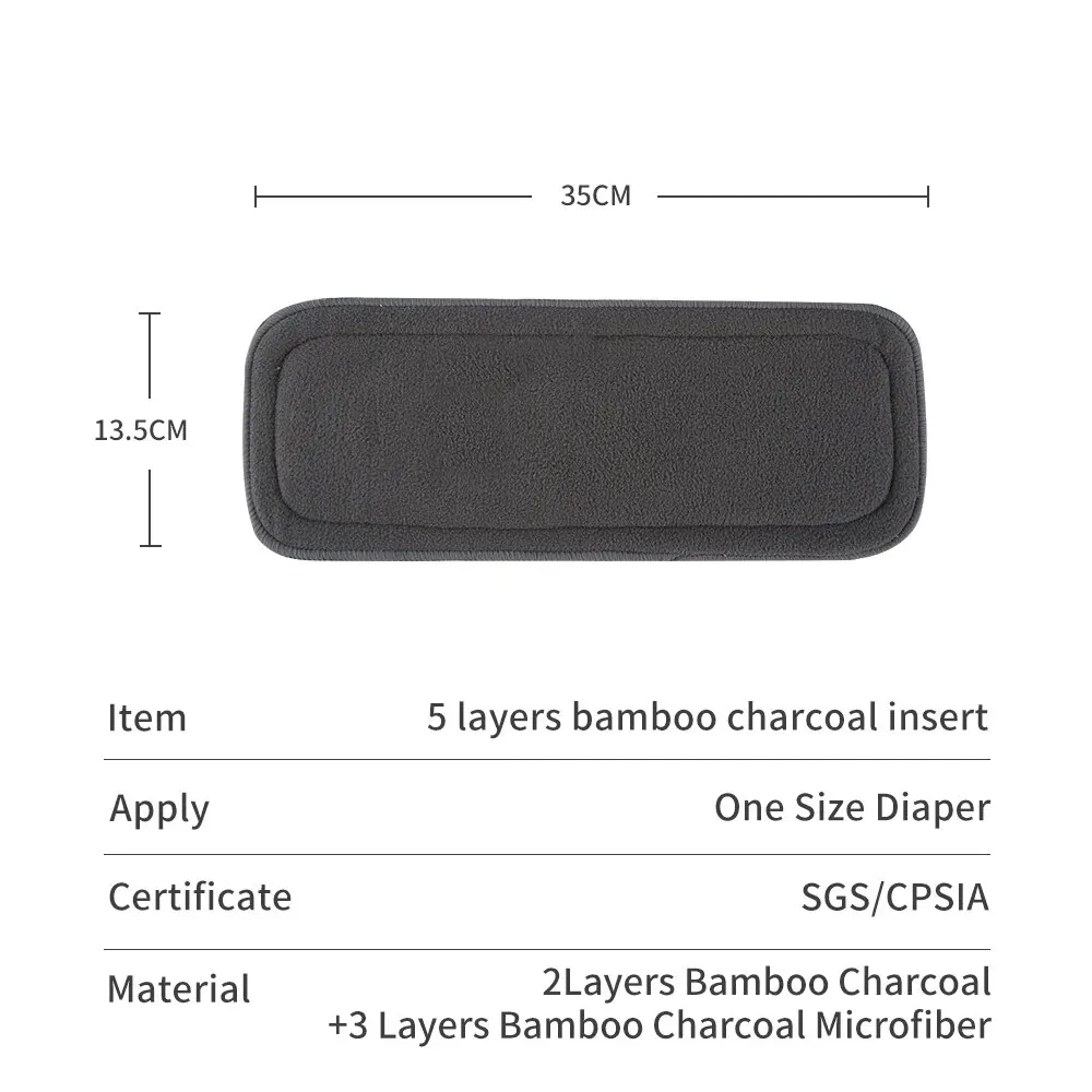 Disposable Diaper Liner 5 Layers Bamboo Charcoal Insert