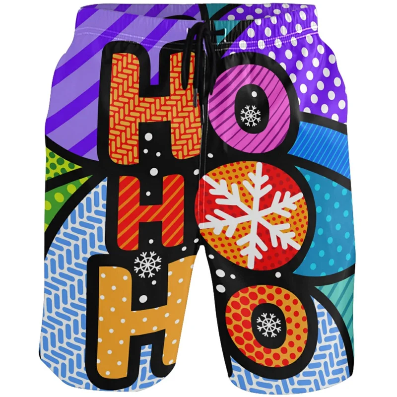 3D Christmas Tree Xmas Reindeer Printed Snowflake Santa Claus Short Pants y2k Board Shorts Summer Swimsuit Cool Surf Swim Trunks 4