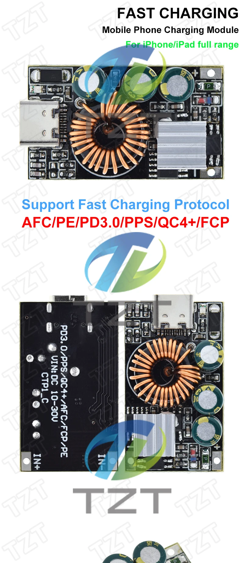PD3.0/PPS/QC4.0 Für Apple Huawei MTK Samsung DIY Schnellladegerät DC 10-30V 30W Step-Down-Modul zum Aufladen von Mobiltelefonen – Detail 3