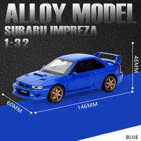 1:32 JDM Subaru Impreza STI WRX Alloy Car Model Sound and Light Pull Back Children's Toy Collectibles Birthday gift 2