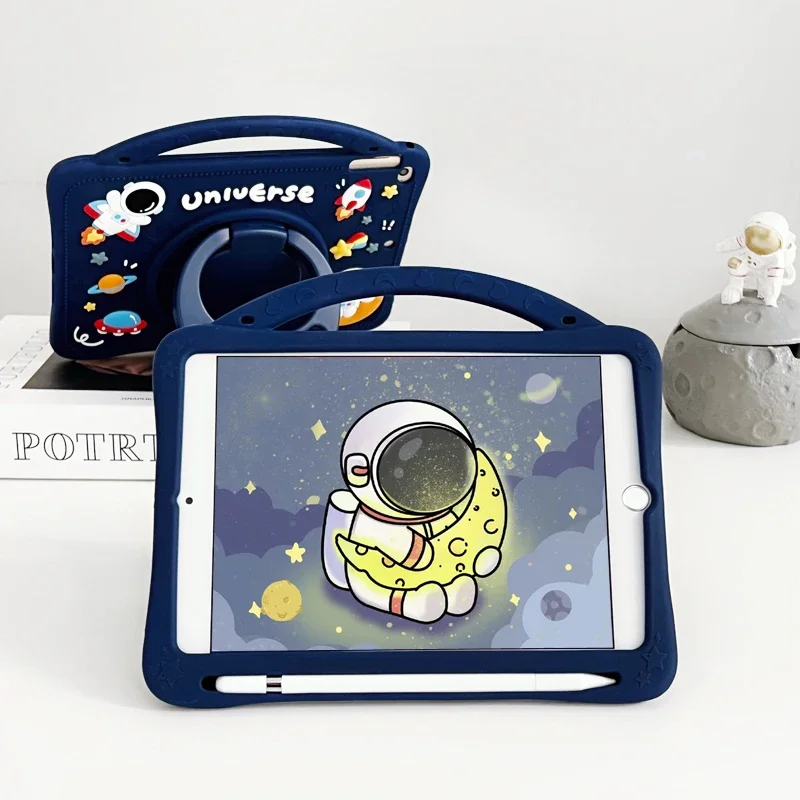Durable Kids Tablet Case with 360° Rotating Handle & Stand - Shockproof Cover