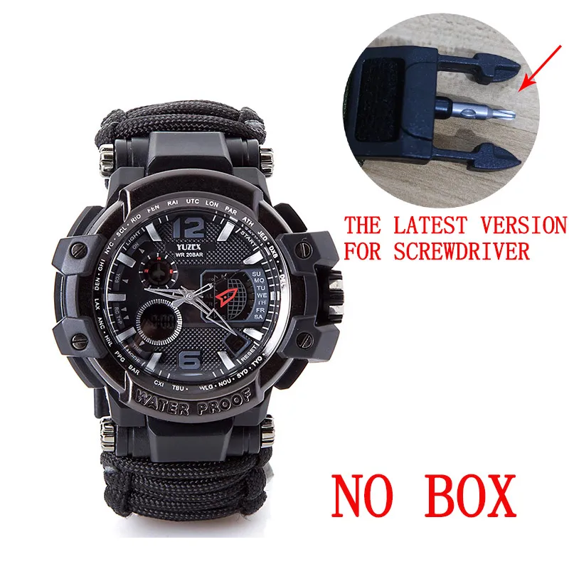 Outdoor Survival Watch Multifunctional Waterproof Military Tactical Paracord Watch Bracelet Camping Hiking Emergency Gear EDC 