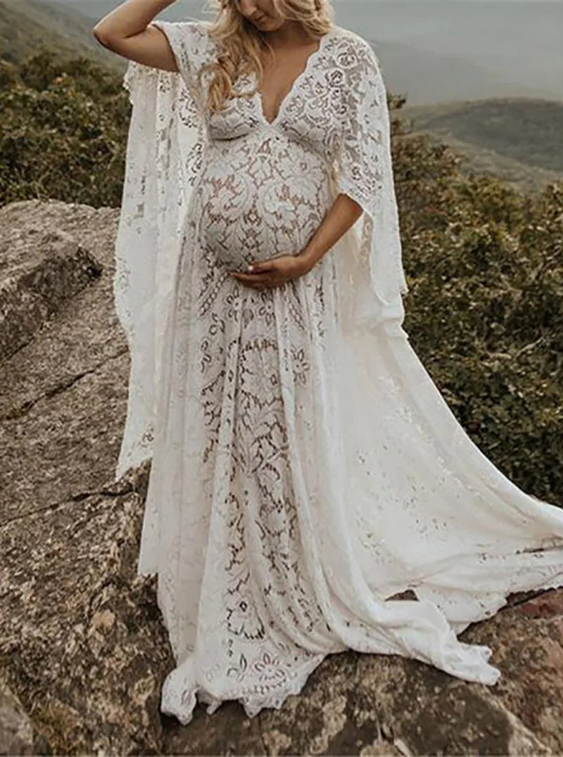 bohemian maternity photoshoot dress