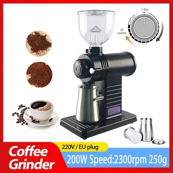 220V Electric Coffee Grinder Machine Coffee Beans Particle Fully Automatic Detachable 10 File Adjustable High Capacity Fast 1
