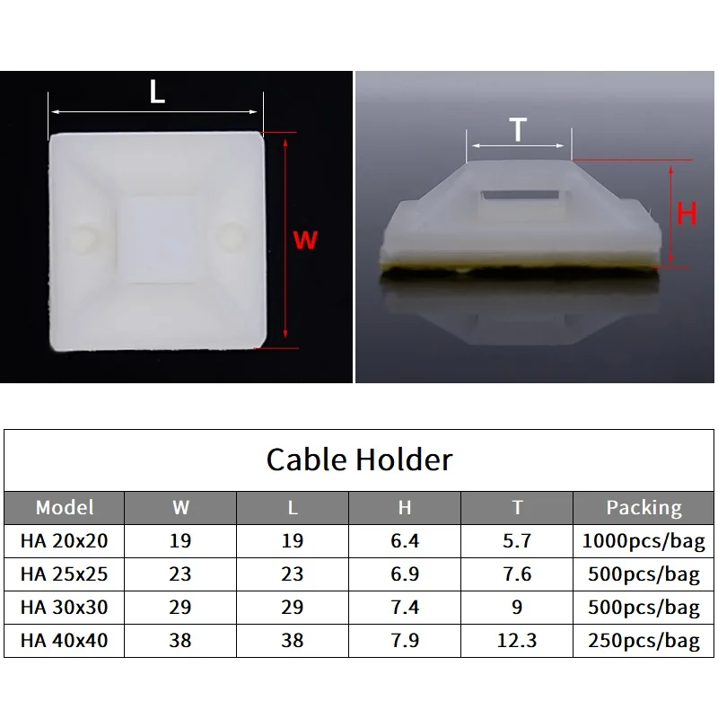 Nylon Cable Ties Cable Ties Cable Tie Nylon Zip Ties Cable Mount Holder Cable Tie Mount 20/300pcs Cable Tie Mount Zip Ties Car Wire Removable Wall Holder Clip Clamps Fixing Seat Yellow Glue Self Adhesive Cable Base