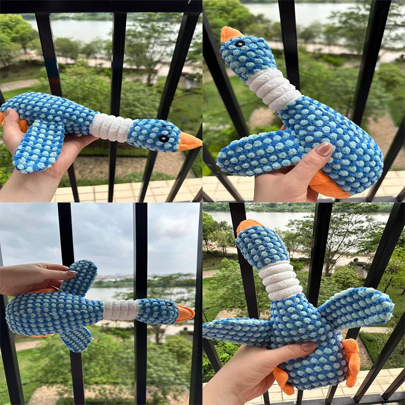 Plush Goose Dog Toy - Chew  Squeak Toy for Small to Large Dogs and Cats