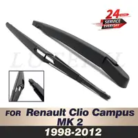 Wiper 12" Rear Wiper Blade & Arm Set Kit For Renault Clio Campus MK 2 1998-2012 Windshield Windscreen Rear Window (NOT MK3) 1