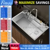 Multifunctional Large Capacity kitchen Sink 304 Stainless Steel Single Bowl Thickened Handmade Basin Multiple With Accessories